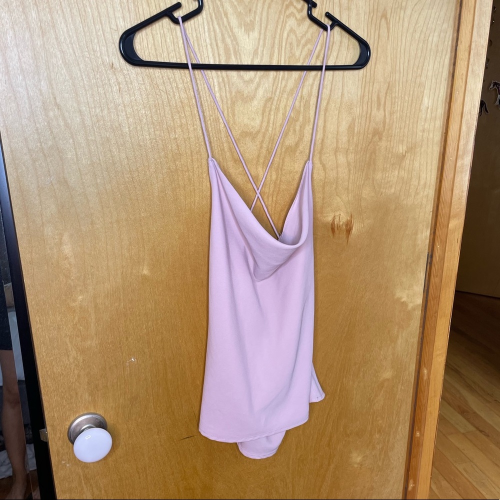 Re:named pink cowell neck top